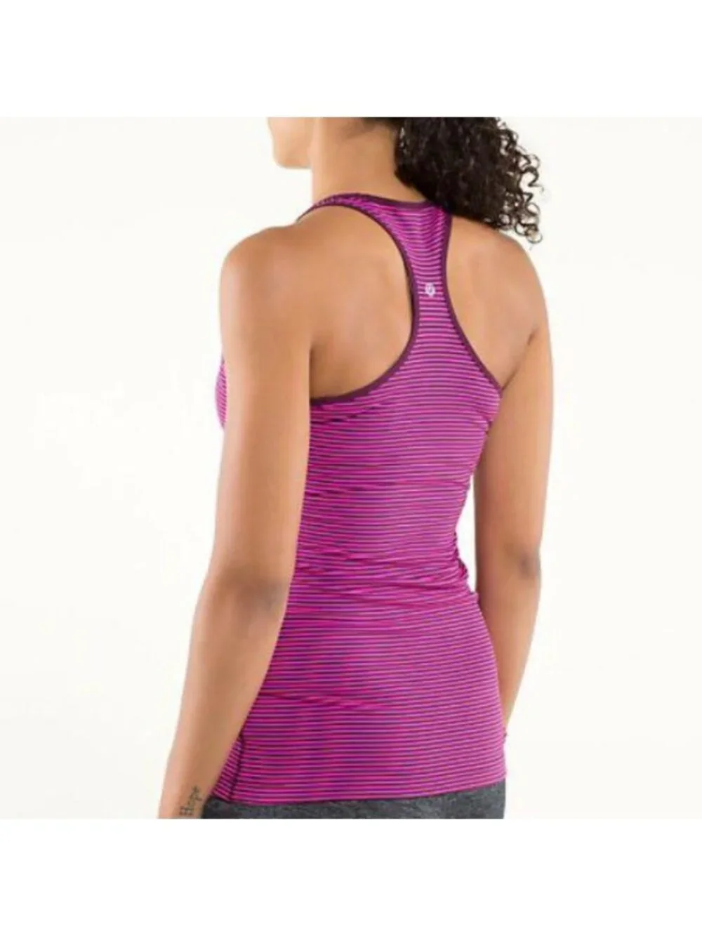 Lululemon Cool Racerback Hyper Stripe Raspberry Glo Light / Plum
